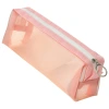 【 Factory Direct Supply 】 Transparent colored pen case, fresh and artistic stationery storage bag, cylindrical zipper portable makeup bag Item Picture